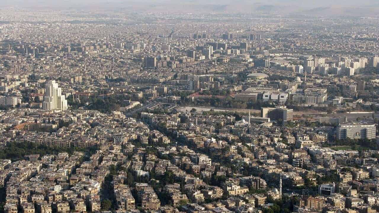 Aerial view of damascus syria